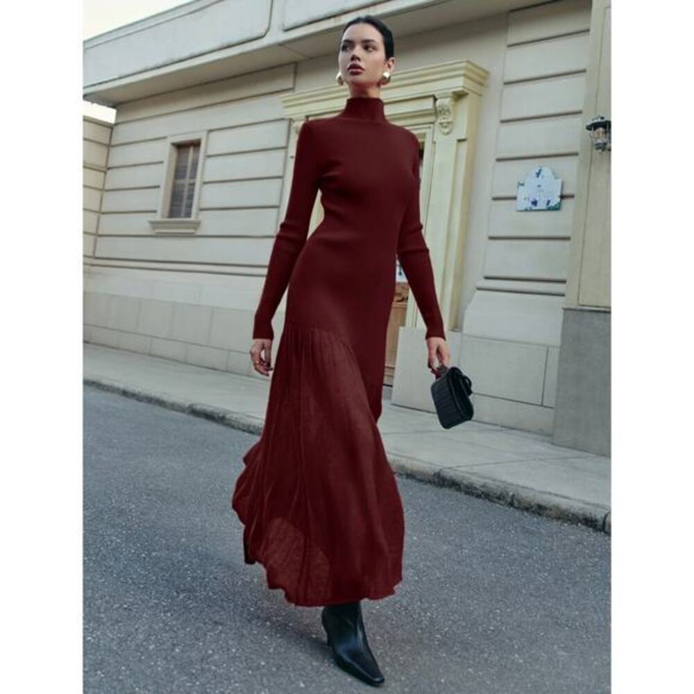 Commence pleated panel sweater dress XL